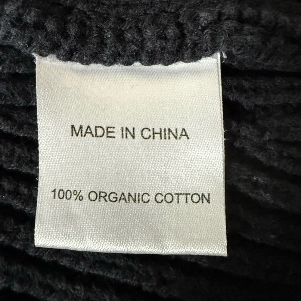 Quince Sweater Womens Sz S Black Fisherman Chunky Knit Crewneck Organic Cotton - Picture 8 of 11